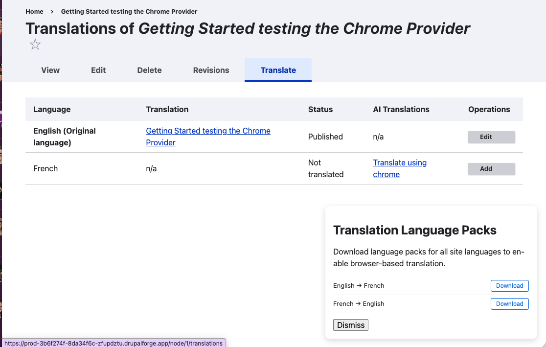 Translate tab and translation workflow